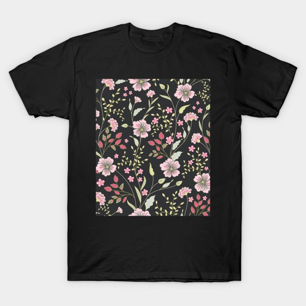 Floral Pattern T-Shirt by Liza Canida